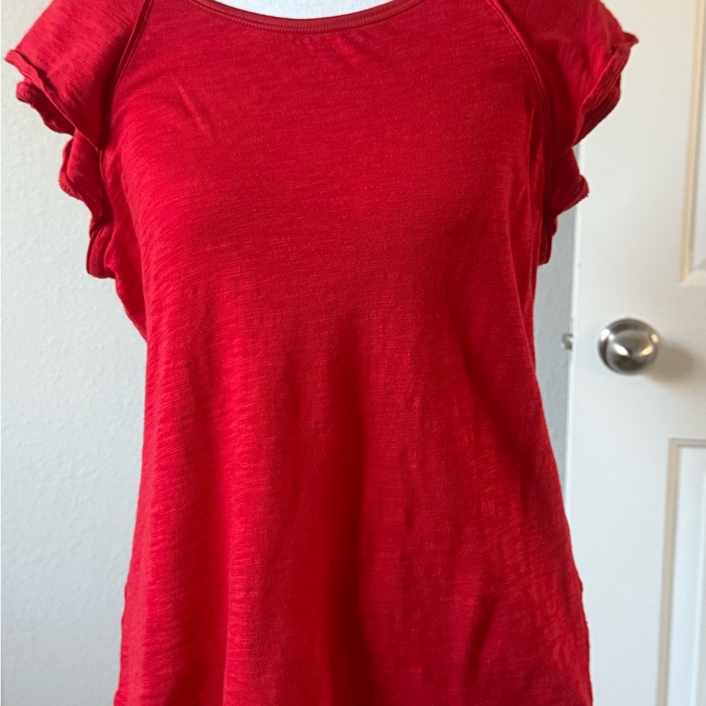 White House Black Market Vibrant Red Short Sleeve Tee